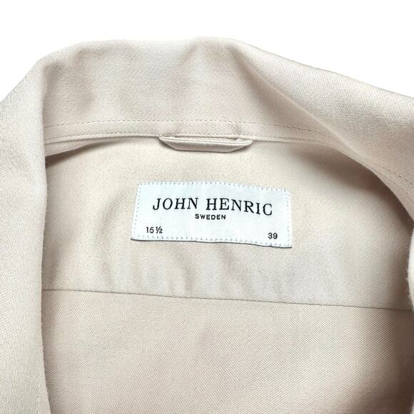 John Henric | Men | Beige Zip Up Safari Over-Shirt Jacket | Size EU 39 Medium - Picture 8 of 11